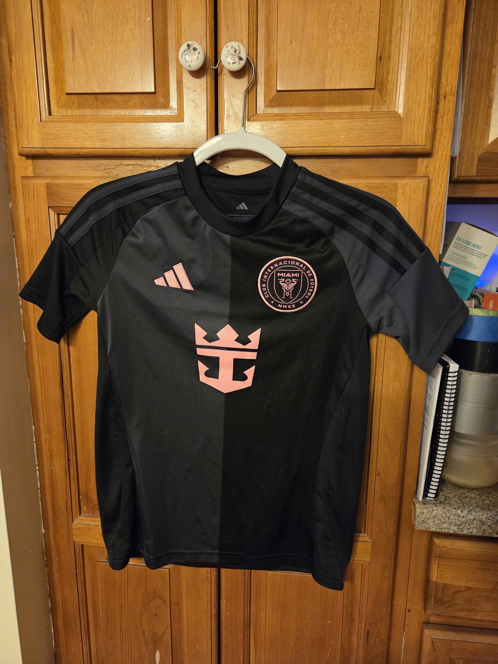 Adidas Inter Miami Youth Black & Pink Soccer Jersey, Youth Medium